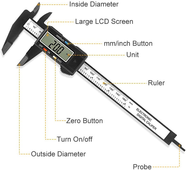 Caliper para Medir de Fibra de Carbón